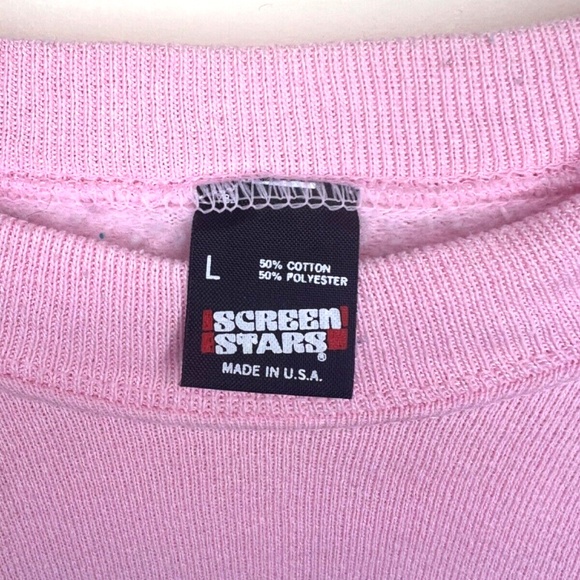 Vintage Screen Stars T.G.I.F This Grandma Is Fantastic Light Pink Sweatshirt L - Picture 3 of 8